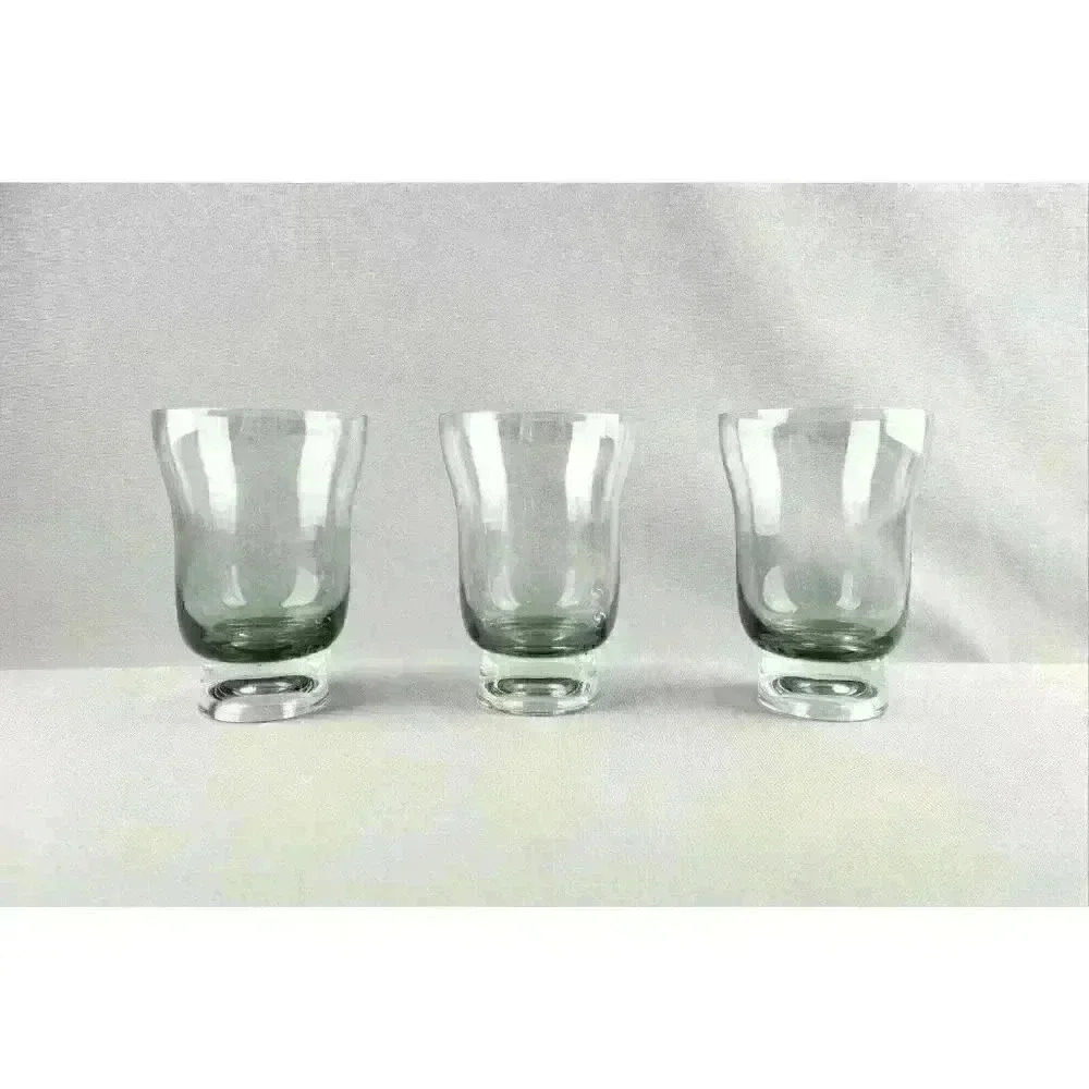 Fostoria Catalina Spruce Green Tumblers Set 3 Water Scotch Soda Drinking Glasses